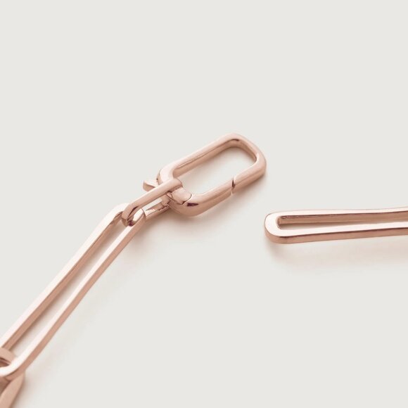 Monica Vinader Alta Long Link Necklace Adjustable 43cm/17' , Rose Gold Vermeil - Picture 4 of 9